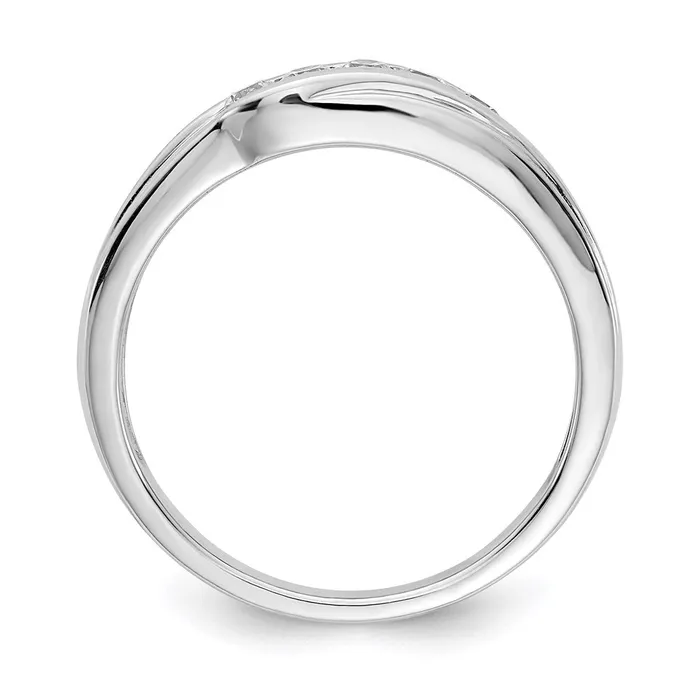 14k White Gold Real Diamond Mens Ring Goldia Rings