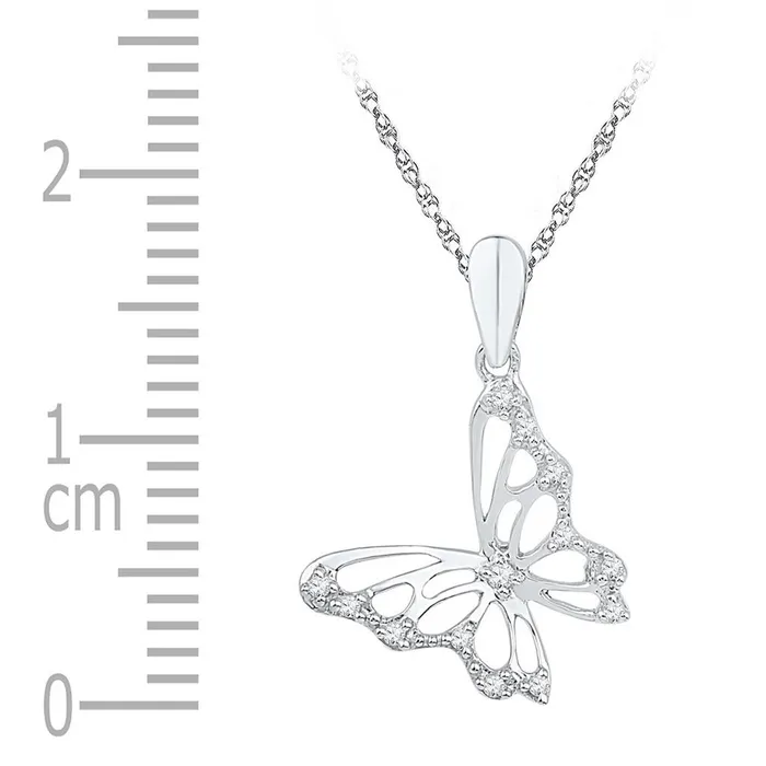 14k White Gold Round Diamond Butterfly Bug Pendant 120 Cttw gndatlanta Necklaces