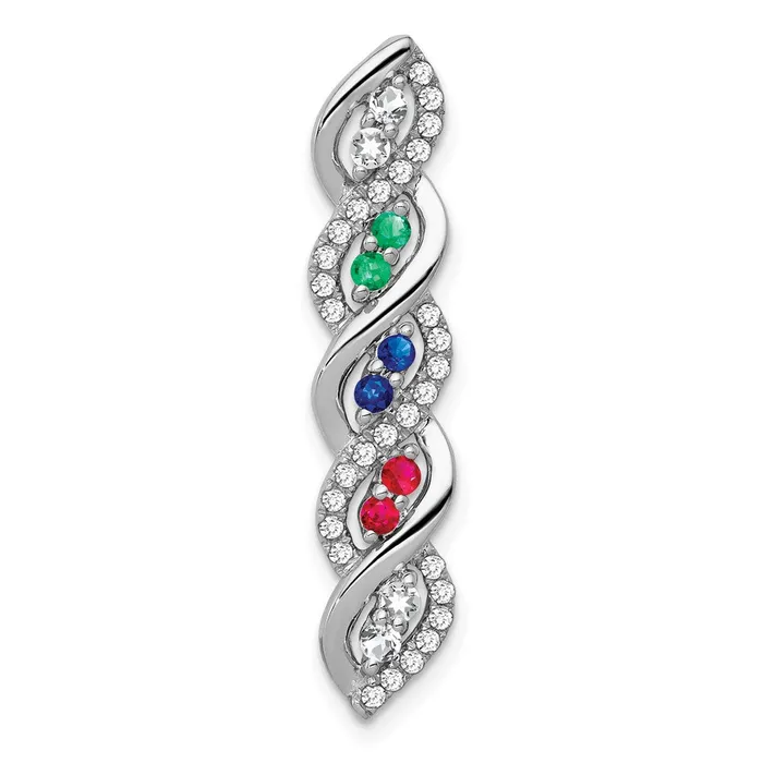 14k White Gold RubySapphireEmeraldReal Diamond Twist Chain Slide Goldia Rings 14k White Gold RubySapphireEmeraldReal Diamond Twist Chain Slide Goldia Rings