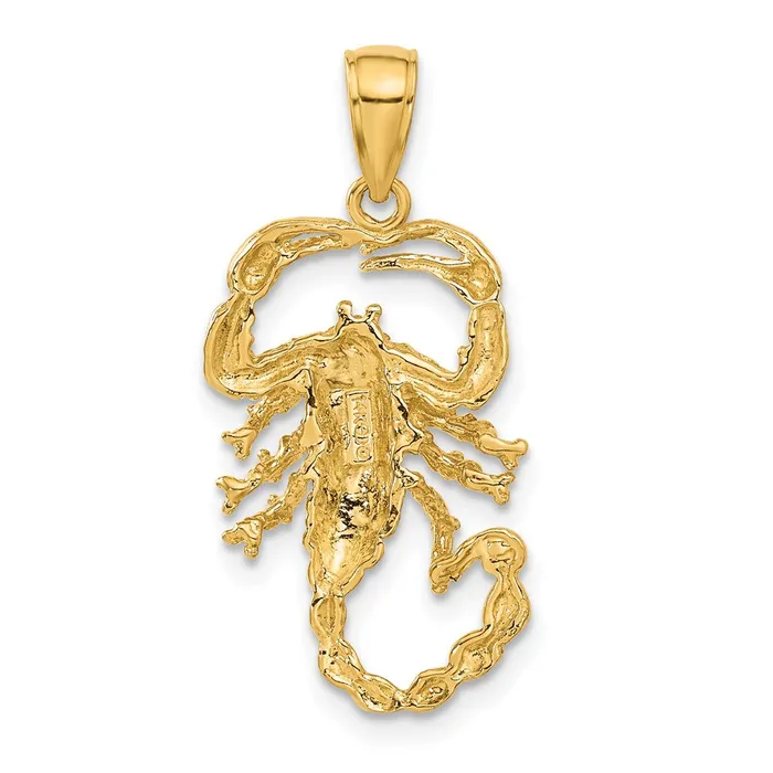 14k Yellow Gold Solid Polished OpenBacked Scorpion Pendant Goldia PreStyled Sets