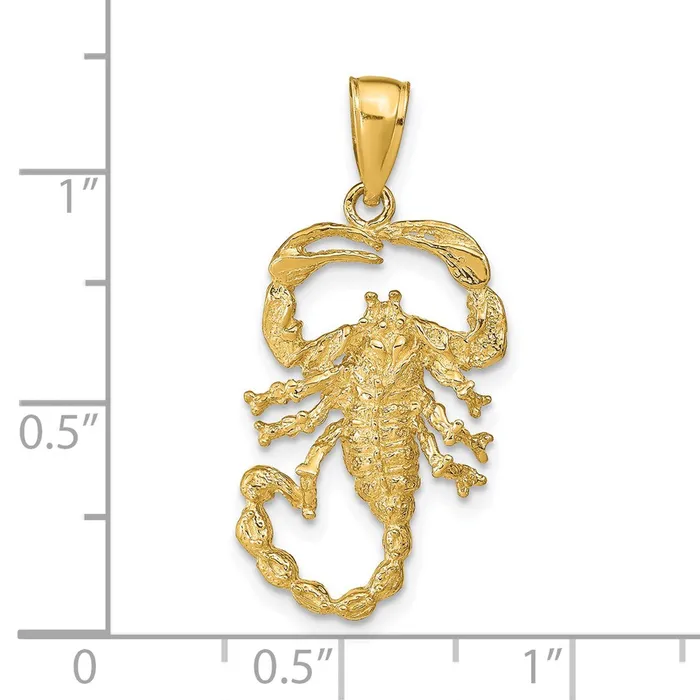 14k Yellow Gold Solid Polished OpenBacked Scorpion Pendant Goldia PreStyled Sets