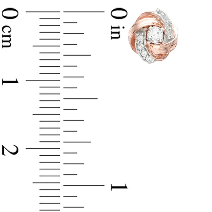 Goldia 013 CT TW Diamond Love Knot Stud Earrings in 10K Rose Gold Earrings Goldia 013 CT TW Diamond Love Knot Stud Earrings in 10K Rose Gold Earrings