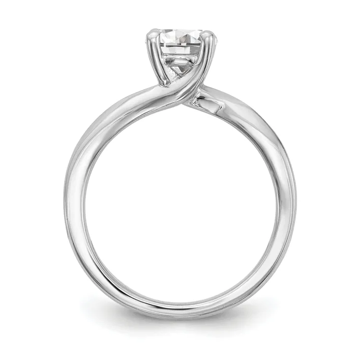 Goldia Rings 025ct CZ Solid Real 14K White Gold Round Solitaire Engagement Ring Engagement Polished