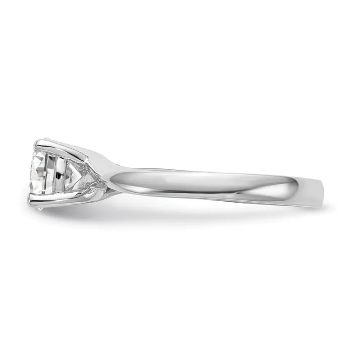 Goldia Rings 025ct CZ Solid Real 14K White Gold Round Solitaire Engagement Ring Engagement Polished