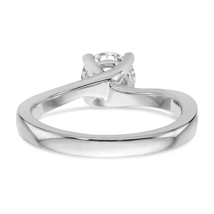 Goldia Rings 025ct CZ Solid Real 14K White Gold Round Solitaire Engagement Ring Engagement Polished