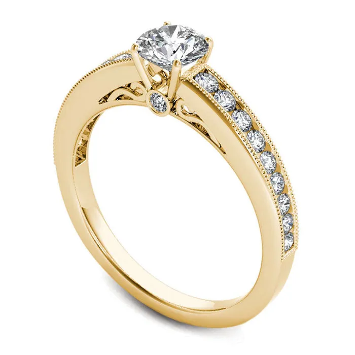 Goldia Rings 088 CT TW Natural Diamond Engagement Ring in Solid 14K Gold Goldia Rings 088 CT TW Natural Diamond Engagement Ring in Solid 14K Gold