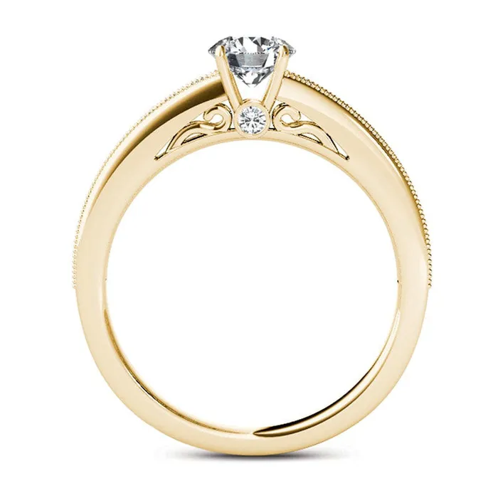Goldia Rings 088 CT TW Natural Diamond Engagement Ring in Solid 14K Gold Goldia Rings 088 CT TW Natural Diamond Engagement Ring in Solid 14K Gold