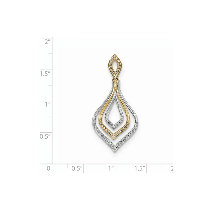 Goldia Rings 14k TwoTone Gold Real Diamond Pendant