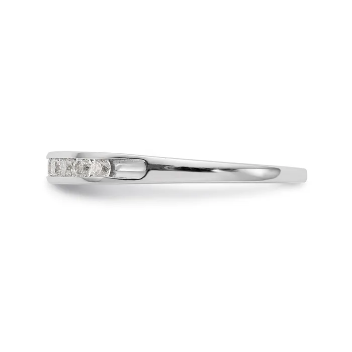 Goldia Rings 14K White Gold 11Stone Real Diamond Channel Band