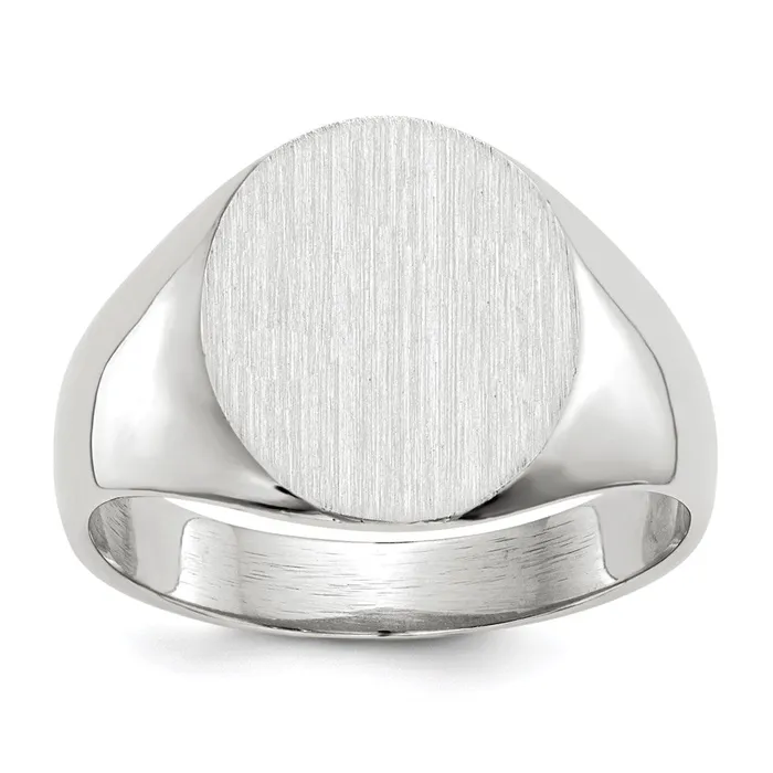 Goldia Rings 14k White Gold 125x120mm Closed Back Signet Ring