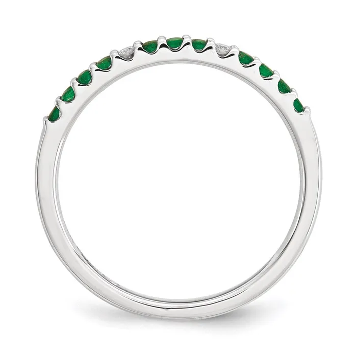 Goldia Rings 14k White Gold Real Diamond u0026 Emerald Ring