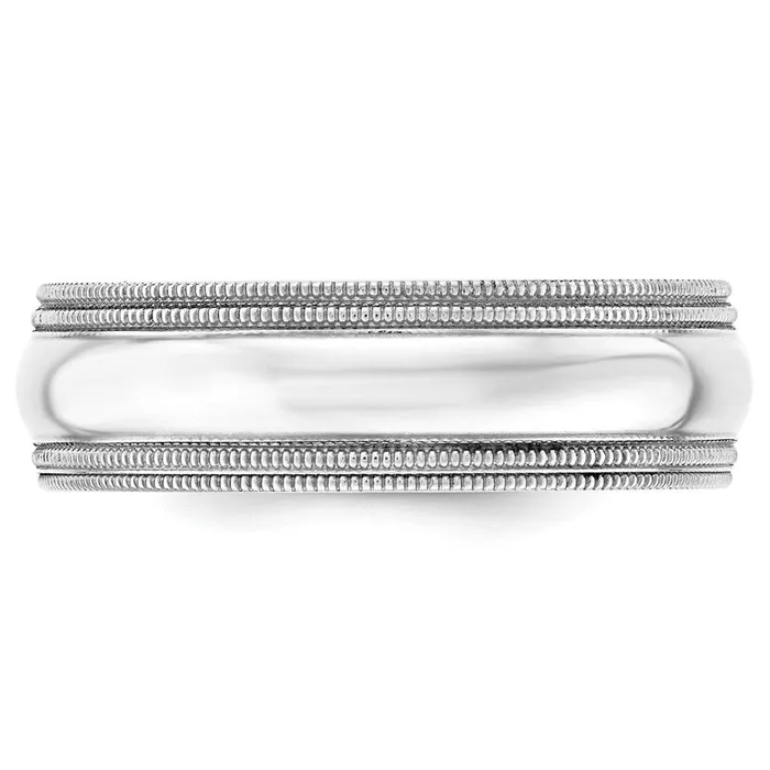 Goldia Rings Solid 10K White Gold 7mm Double Milgrain Comfort Fit MensWomens Wedding Band Ring Size 13 Goldia Rings Solid 10K White Gold 7mm Double Milgrain Comfort Fit MensWomens Wedding Band Ring Size 13