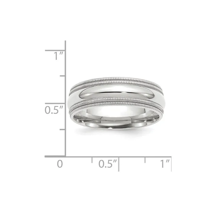 Goldia Rings Solid 10K White Gold 7mm Double Milgrain Comfort Fit MensWomens Wedding Band Ring Size 13 Goldia Rings Solid 10K White Gold 7mm Double Milgrain Comfort Fit MensWomens Wedding Band Ring Size 13