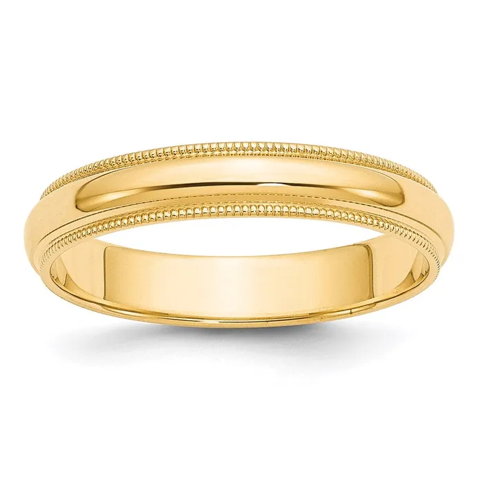 Goldia Rings Solid 10K Yellow Gold 4mm Milgrain Half Round MensWomens Wedding Band Ring Size 135 Goldia Rings Solid 10K Yellow Gold 4mm Milgrain Half Round MensWomens Wedding Band Ring Size 135