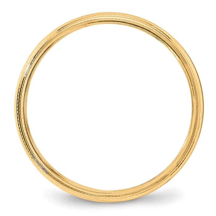 Goldia Rings Solid 10K Yellow Gold 4mm Milgrain Half Round MensWomens Wedding Band Ring Size 135
