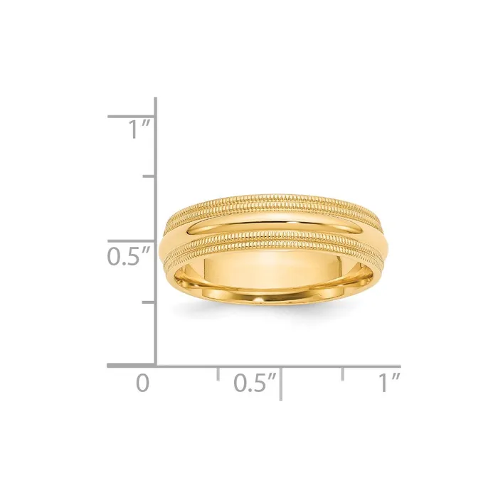 Goldia Rings Solid 10K Yellow Gold 6mm Double Milgrain Comfort Fit MensWomens Wedding Band Ring Size 6 Goldia Rings Solid 10K Yellow Gold 6mm Double Milgrain Comfort Fit MensWomens Wedding Band Ring Size 6