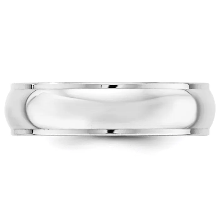 Goldia Rings Solid 18K White Gold 6mm Half Round with Edge MensWomens Wedding Band Ring Size 5 Goldia Rings Solid 18K White Gold 6mm Half Round with Edge MensWomens Wedding Band Ring Size 5