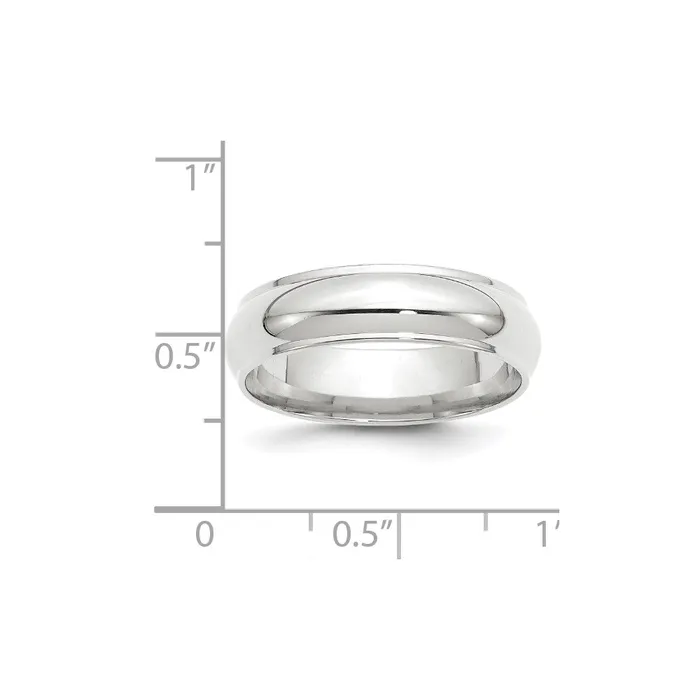 Goldia Rings Solid 18K White Gold 6mm Half Round with Edge MensWomens Wedding Band Ring Size 5 Goldia Rings Solid 18K White Gold 6mm Half Round with Edge MensWomens Wedding Band Ring Size 5