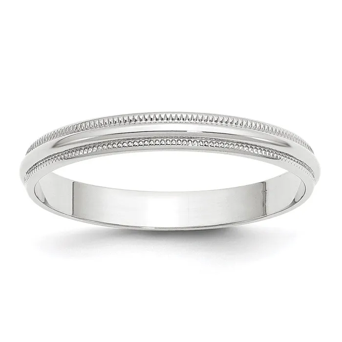 Goldia Solid 18K White Gold 3mm Light Weight Milgrain Half Round MensWomens Wedding Band Ring Size 13 Rings Goldia Solid 18K White Gold 3mm Light Weight Milgrain Half Round MensWomens Wedding Band Ring Size 13 Rings