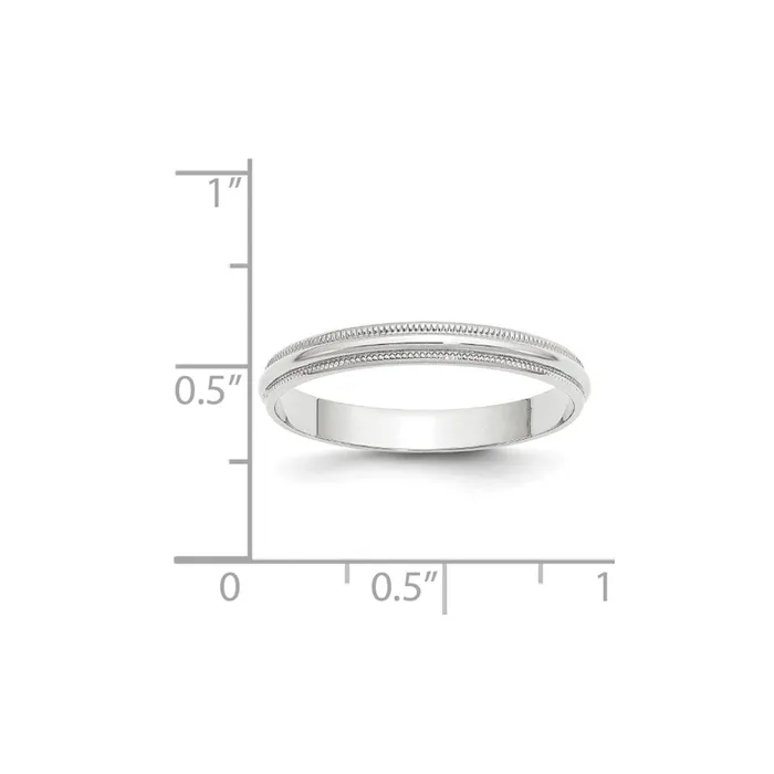 Goldia Solid 18K White Gold 3mm Light Weight Milgrain Half Round MensWomens Wedding Band Ring Size 13 Rings Goldia Solid 18K White Gold 3mm Light Weight Milgrain Half Round MensWomens Wedding Band Ring Size 13 Rings