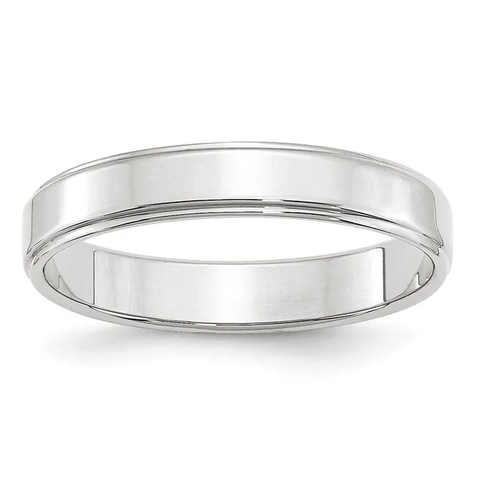 Goldia Solid 18K White Gold 4mm Flat with Step Edge MensWomens Wedding Band Ring Size 9 Rings Goldia Solid 18K White Gold 4mm Flat with Step Edge MensWomens Wedding Band Ring Size 9 Rings