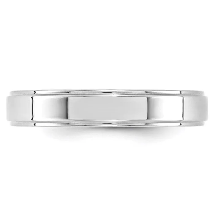Goldia Solid 18K White Gold 4mm Flat with Step Edge MensWomens Wedding Band Ring Size 9 Rings Goldia Solid 18K White Gold 4mm Flat with Step Edge MensWomens Wedding Band Ring Size 9 Rings