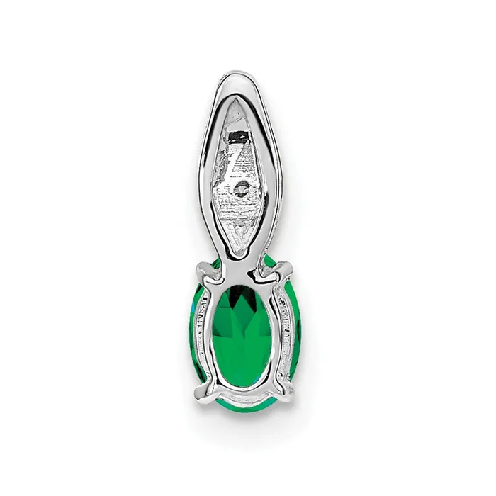 Necklaces Goldia 14k White Gold Emerald and Diamond Pendant