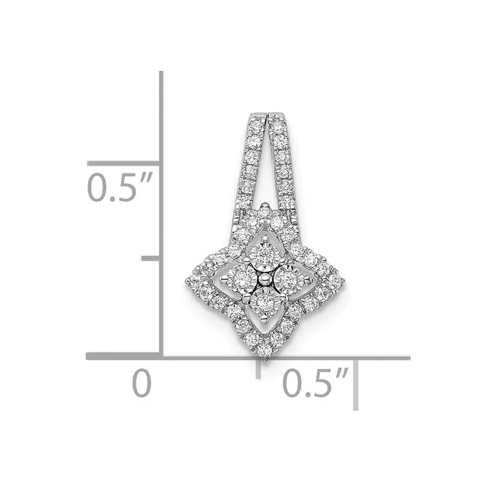 Necklaces Goldia 14k White Gold Polished Fancy Real Diamond Chain Slide
