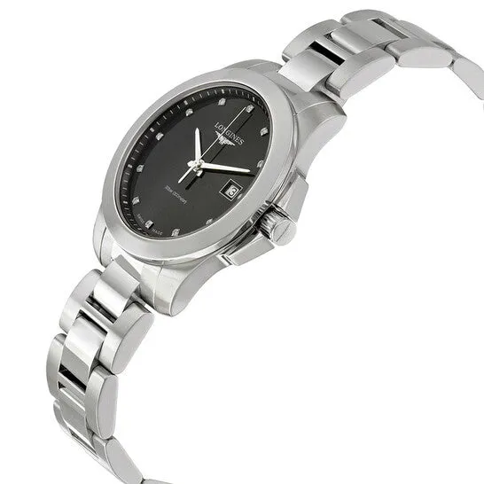 Original Longines Conquest Black Dial Diamond Ladies Watch L33784576 JMS always Watches Original Longines Conquest Black Dial Diamond Ladies Watch L33784576 JMS always Watches