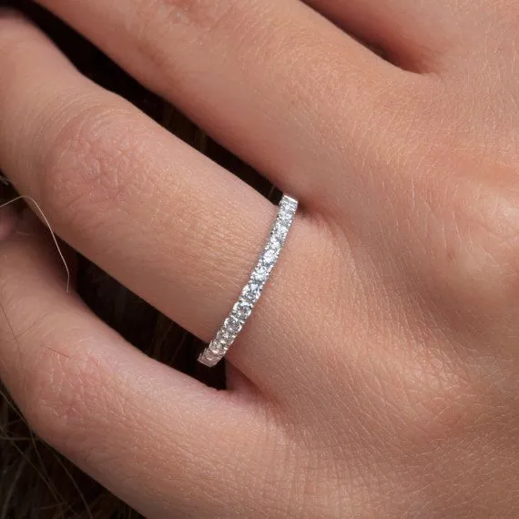 Rings 12ct Natural Diamond Wedding Ring Womens Stackable Eternity Band 14k Yellow Gold Goldiacom