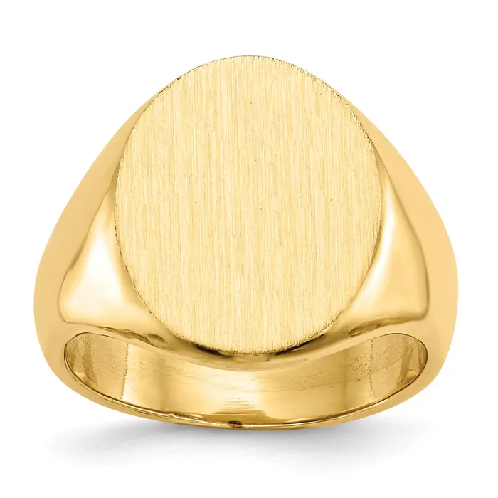 Rings 14K Yellow Gold 175x140mm Closed Back Mens Signet Ring Goldia