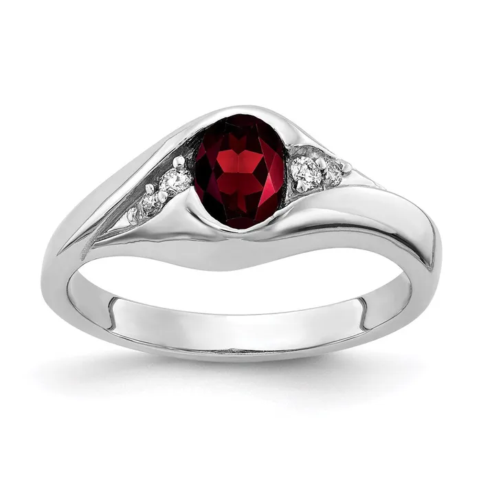 Rings Goldia 14k White Gold 6x4mm Oval Garnet A Real Diamond ring