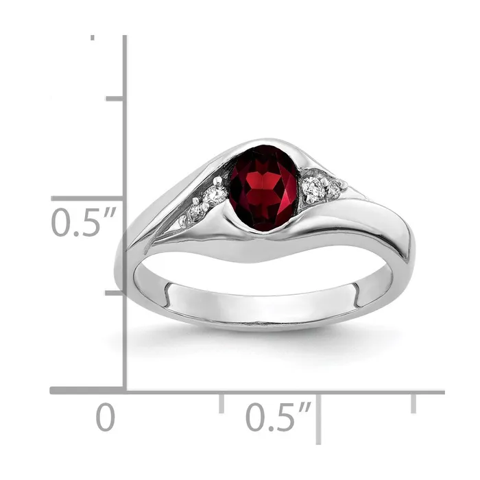 Rings Goldia 14k White Gold 6x4mm Oval Garnet A Real Diamond ring