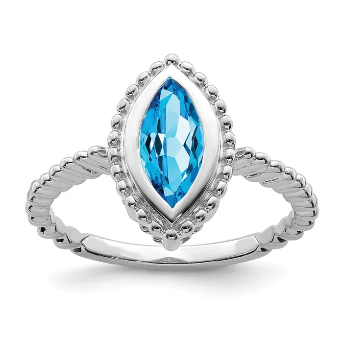 Rings Goldia 14k White Gold Marquise Blue Topaz Ring