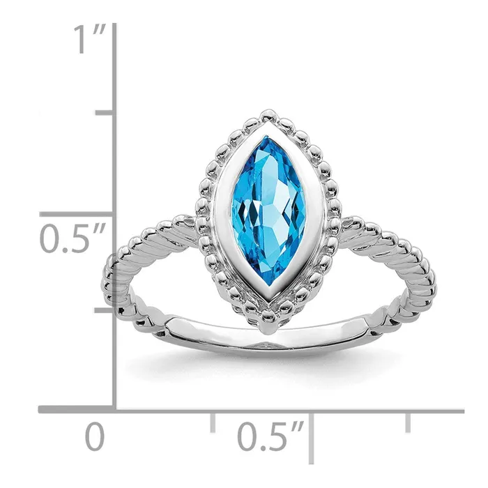 Rings Goldia 14k White Gold Marquise Blue Topaz Ring
