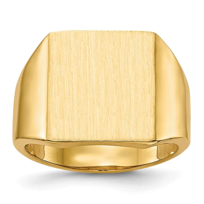 Rings Goldia 14K Yellow Gold 150x135mm Open Back Mens Signet Ring