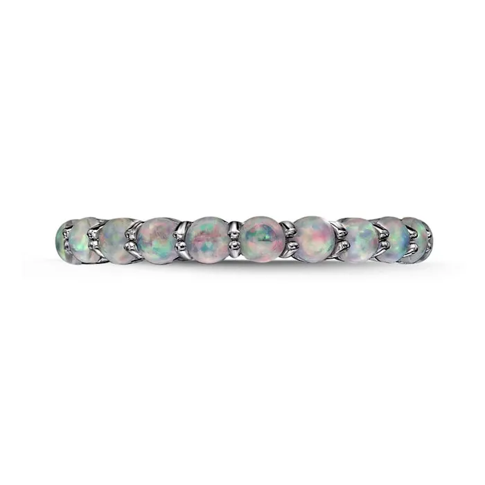 Rings Goldia 30mm LabCreated Opal Eternity Band in Sterling Silver Rings Goldia 30mm LabCreated Opal Eternity Band in Sterling Silver