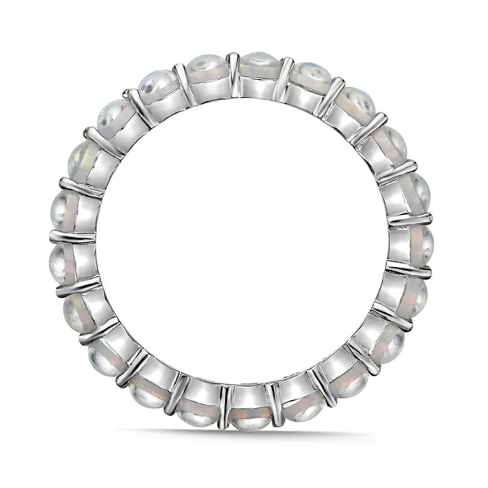Rings Goldia 30mm LabCreated Opal Eternity Band in Sterling Silver Rings Goldia 30mm LabCreated Opal Eternity Band in Sterling Silver
