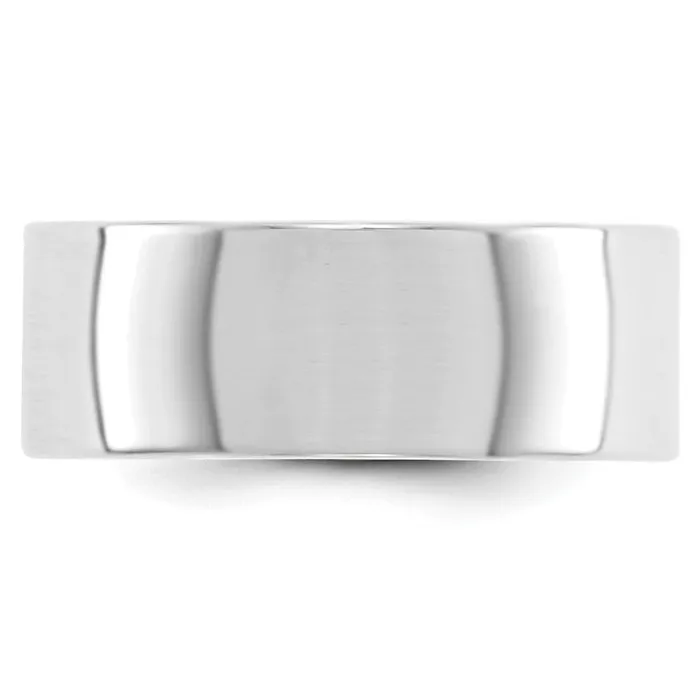 Rings Goldia Solid 10K White Gold 8mm Light Weight Flat MensWomens Wedding Band Ring Size 75