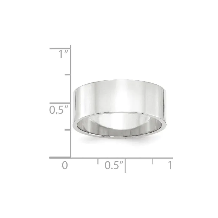 Rings Goldia Solid 10K White Gold 8mm Light Weight Flat MensWomens Wedding Band Ring Size 75