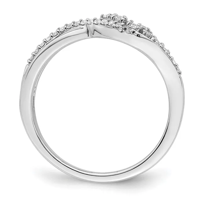 Rings Goldia Solid 14k White Gold Polished Fancy Florina Wave Simulated CZ Ring