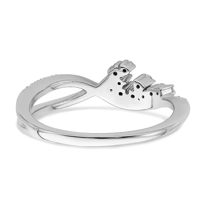 Rings Goldia Solid 14k White Gold Polished Fancy Florina Wave Simulated CZ Ring