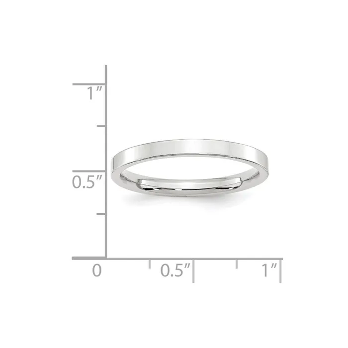 Rings Goldia Solid 18K White Gold 25mm Standard Flat Comfort Fit MensWomens Wedding Band Ring Size 95