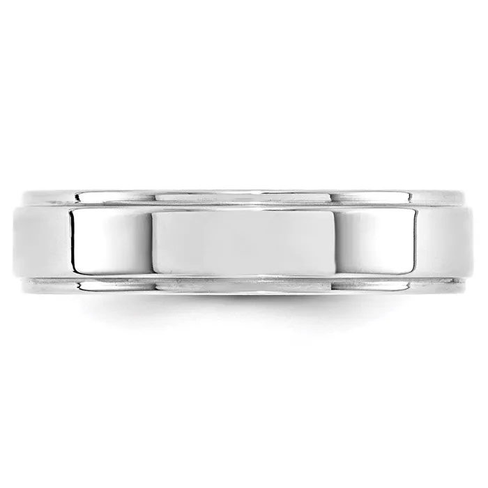 Rings Goldia Solid 18K White Gold 5mm Flat with Step Edge MensWomens Wedding Band Ring Size 75 Rings Goldia Solid 18K White Gold 5mm Flat with Step Edge MensWomens Wedding Band Ring Size 75