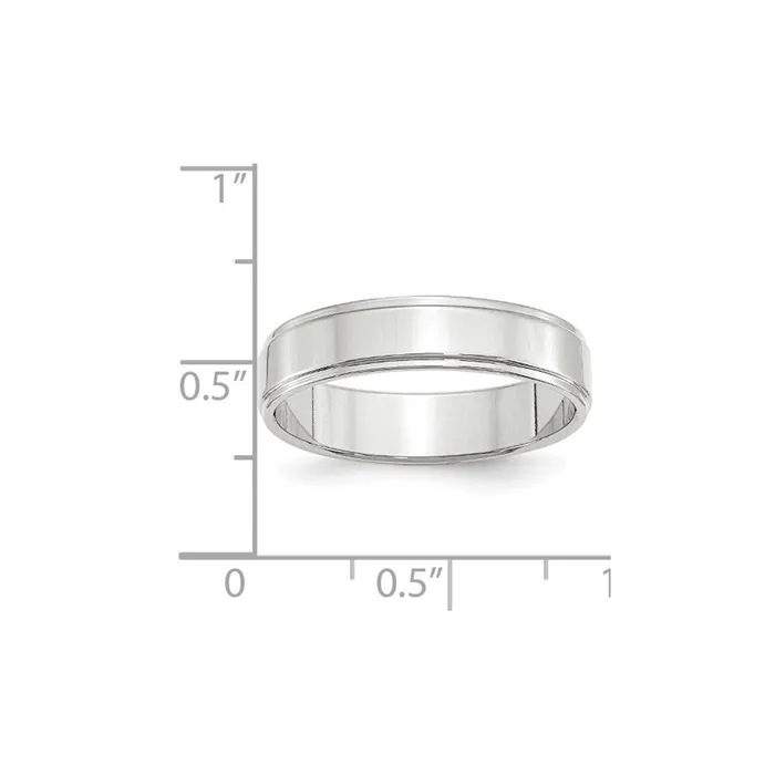 Rings Goldia Solid 18K White Gold 5mm Flat with Step Edge MensWomens Wedding Band Ring Size 75 Rings Goldia Solid 18K White Gold 5mm Flat with Step Edge MensWomens Wedding Band Ring Size 75
