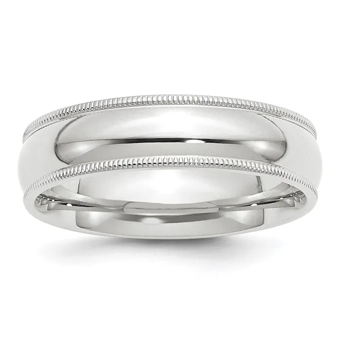 Rings Goldia Solid 18K White Gold 6mm Milgrain Comfort Fit MensWomens Wedding Band Ring Size 55 Rings Goldia Solid 18K White Gold 6mm Milgrain Comfort Fit MensWomens Wedding Band Ring Size 55