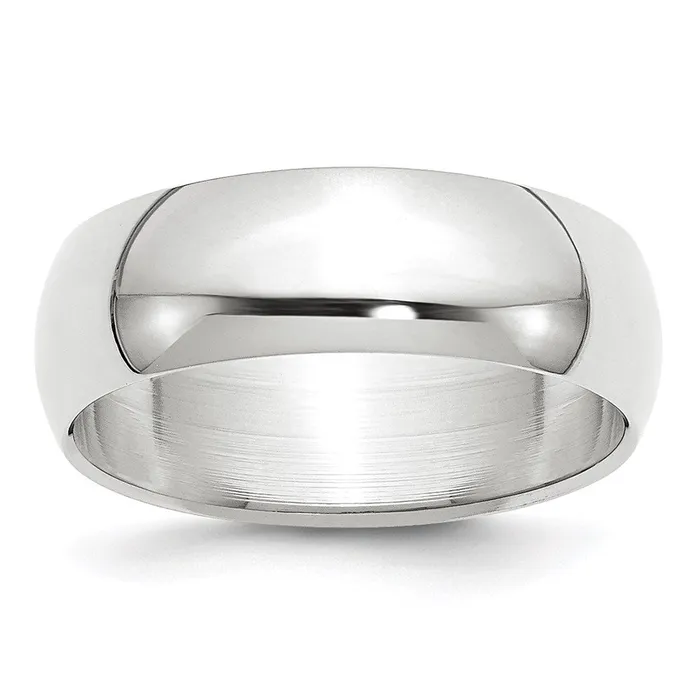 Rings Goldia Solid 18K White Gold 7mm Half Round MensWomens Wedding Band Ring Size 13 Rings Goldia Solid 18K White Gold 7mm Half Round MensWomens Wedding Band Ring Size 13