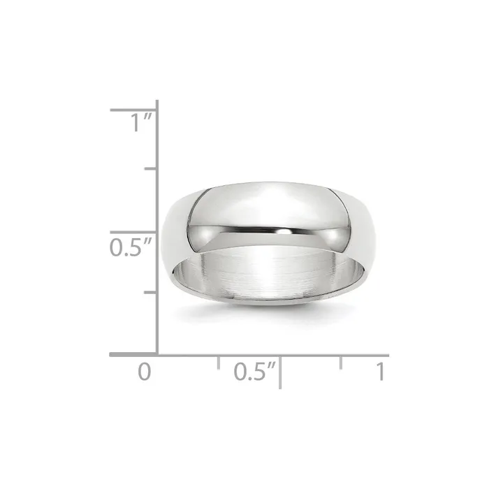 Rings Goldia Solid 18K White Gold 7mm Half Round MensWomens Wedding Band Ring Size 13 Rings Goldia Solid 18K White Gold 7mm Half Round MensWomens Wedding Band Ring Size 13