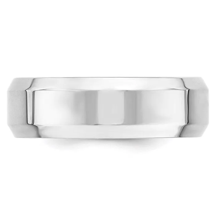 Solid 10K White Gold 7mm Bevel Edge Comfort Fit MensWomens Wedding Band Ring Size 125 Goldia Rings Solid 10K White Gold 7mm Bevel Edge Comfort Fit MensWomens Wedding Band Ring Size 125 Goldia Rings