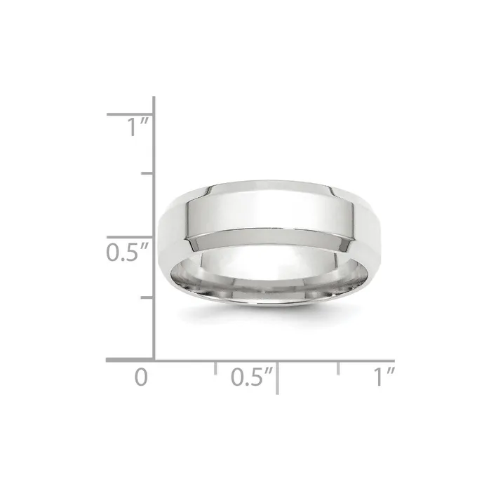 Solid 10K White Gold 7mm Bevel Edge Comfort Fit MensWomens Wedding Band Ring Size 125 Goldia Rings Solid 10K White Gold 7mm Bevel Edge Comfort Fit MensWomens Wedding Band Ring Size 125 Goldia Rings